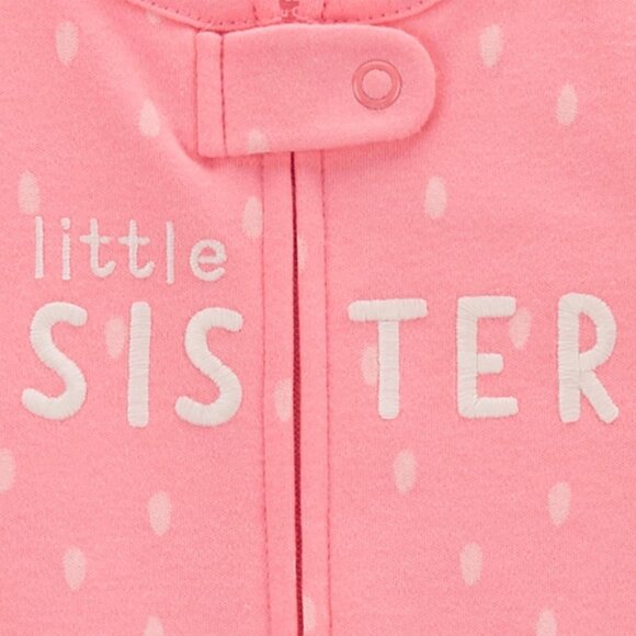 Carter's Just One You® Baby Girls' Little Sister Footed Pajama Rose Pink 6M - Picture 2 of 3